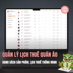 Web App – Quản lý thuê quần áo & phụ kiện thông minh, giúp quản lý thông tin khách hàng, lịch thuê nhanh chóng
