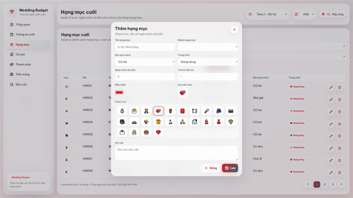 Web App – Quản lý chi phí / tiền mừng đám cưới thông minh & tự động - Ảnh 6