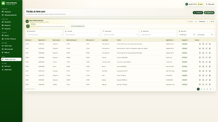 WEB APP – Quản lý công trình xây dựng (Tiến độ, chi phí, công nợ, nhân sự, hạng mục & công việc) - Ảnh 13