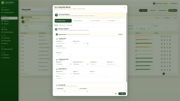 WEB APP – Quản lý công trình xây dựng (Tiến độ, chi phí, công nợ, nhân sự, hạng mục & công việc) - Ảnh 14