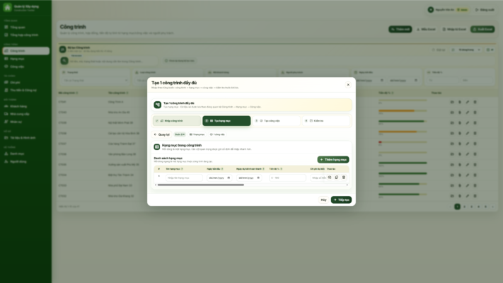 WEB APP – Quản lý công trình xây dựng (Tiến độ, chi phí, công nợ, nhân sự, hạng mục & công việc) - Ảnh 15