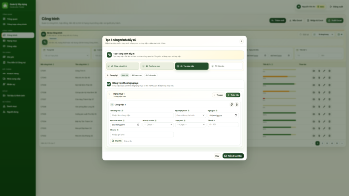 WEB APP – Quản lý công trình xây dựng (Tiến độ, chi phí, công nợ, nhân sự, hạng mục & công việc) - Ảnh 16