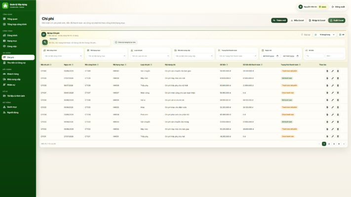 WEB APP – Quản lý công trình xây dựng (Tiến độ, chi phí, công nợ, nhân sự, hạng mục & công việc) - Ảnh 8