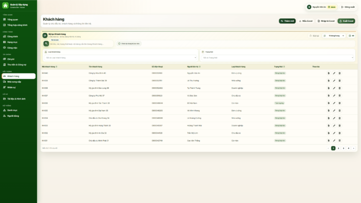WEB APP – Quản lý công trình xây dựng (Tiến độ, chi phí, công nợ, nhân sự, hạng mục & công việc) - Ảnh 10