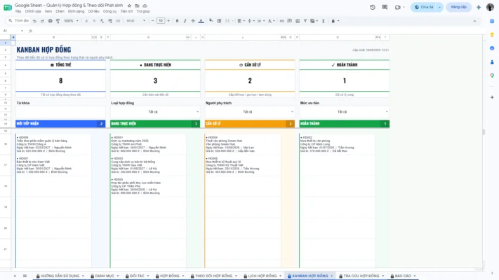 Google Sheet – Quản lý Hợp đồng & Theo dõi Phát sinh - Ảnh 7