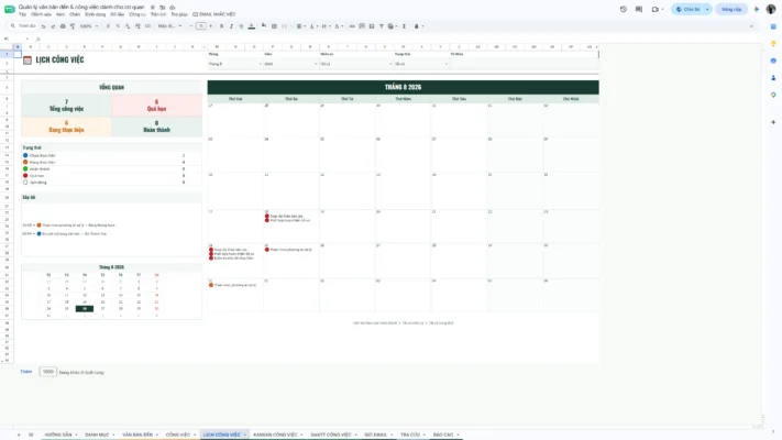 Google Sheet – Quản lý văn bản đến & công việc dành cho cơ quan 1.0 - Ảnh 6
