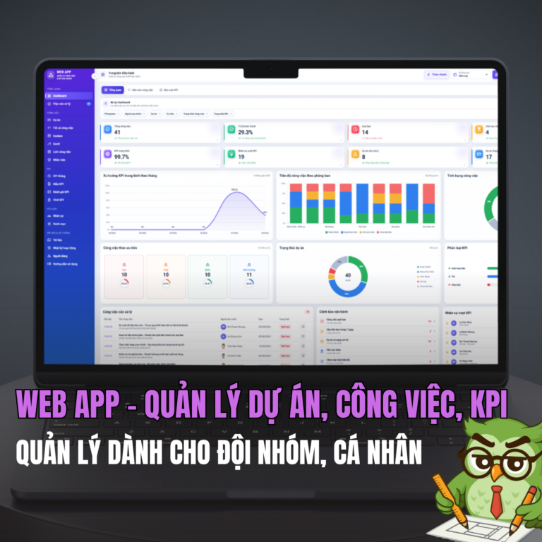 WEB APP – Quản lý Công việc & KPI Đội nhóm (Tính KPI, duyệt tiến độ, công việc, có email nhắc việc tự động)
